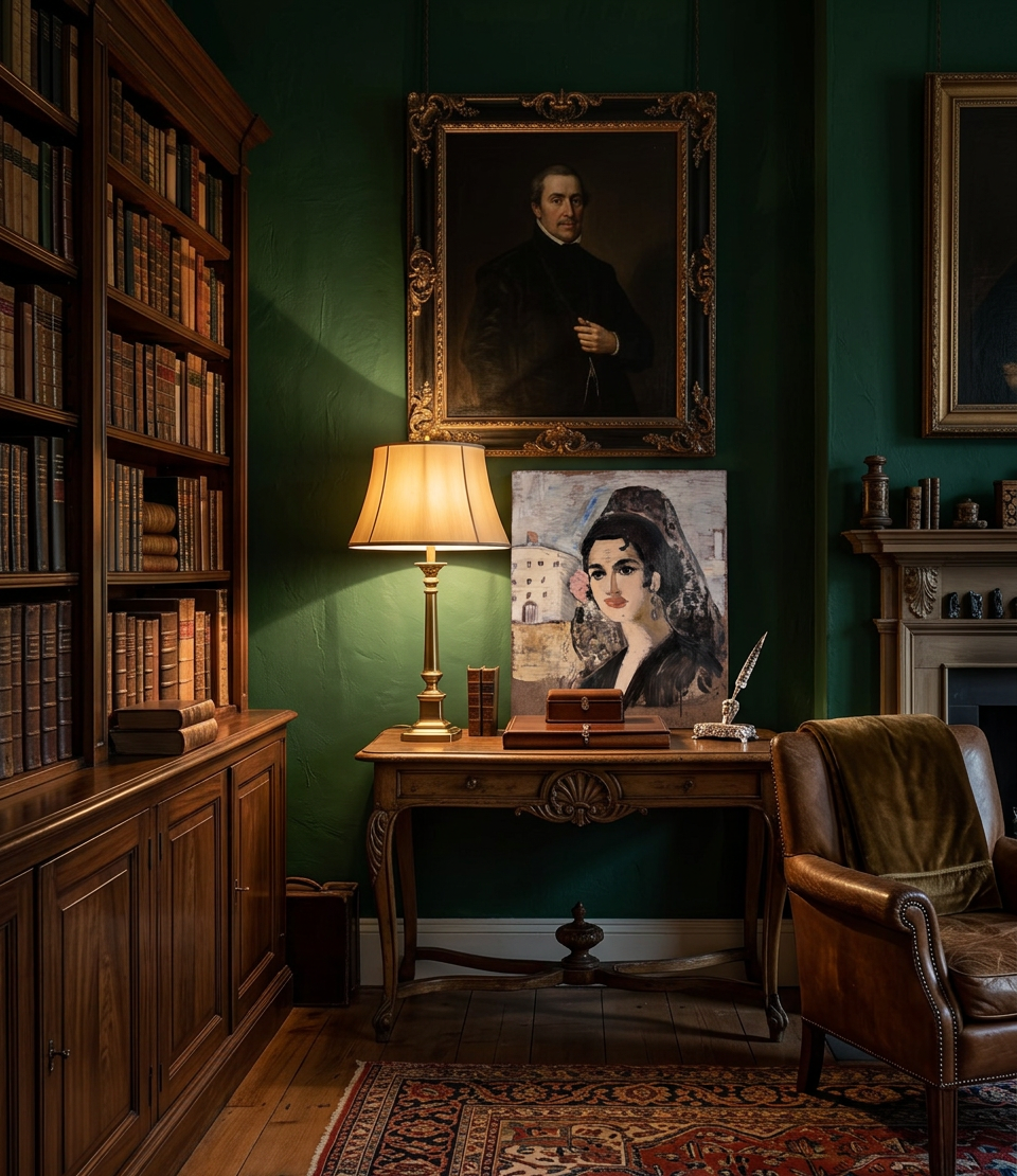 Retrato mujer con mantilla · En otra decoración