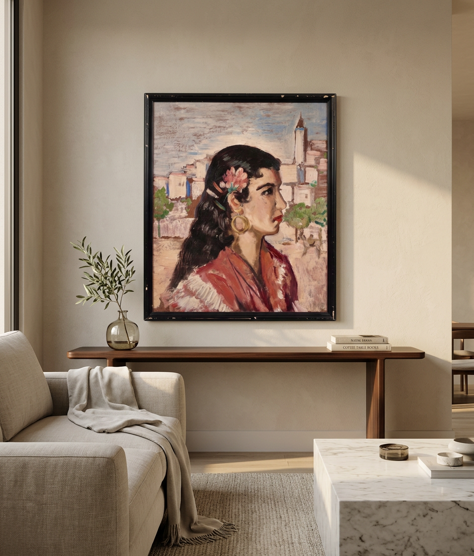 Retrato mujer andaluza, detalle de ejecución