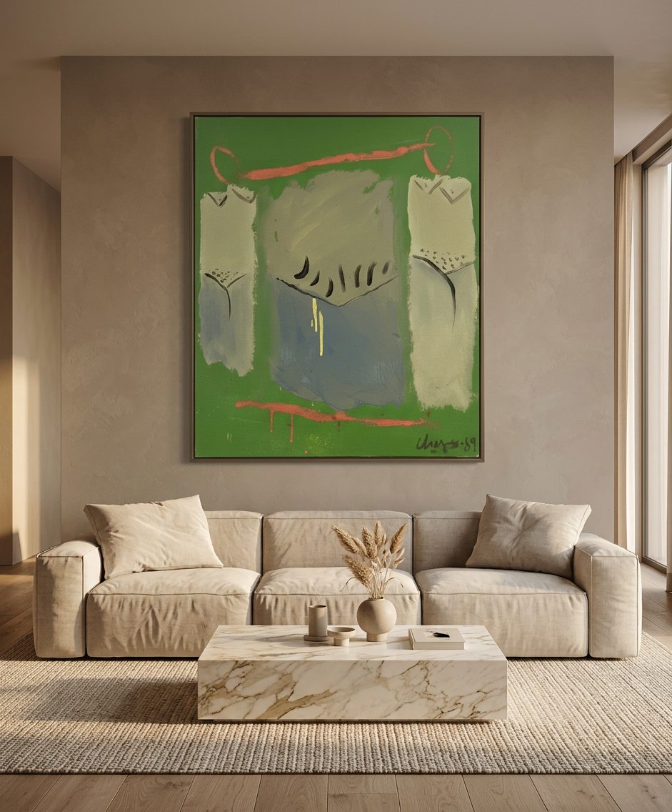 Abstracto verde y ocre · En decoración