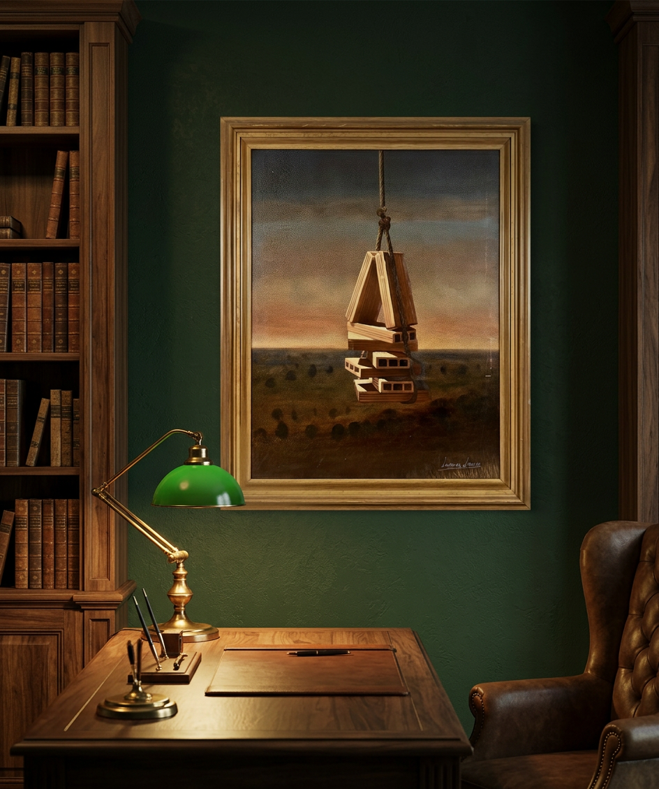 Elemento suspendido en paisaje · En otra decoración