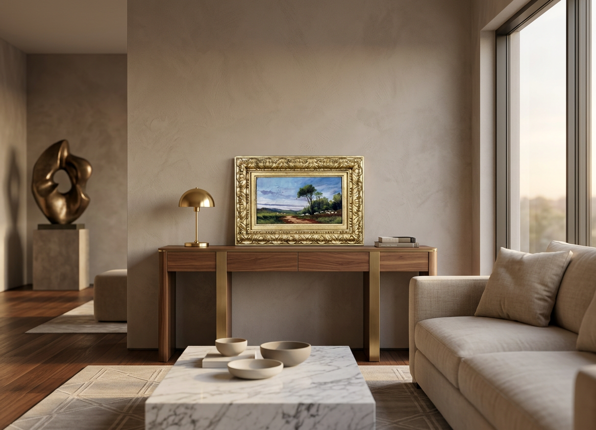 Paisaje castellano con pastor · En decoración