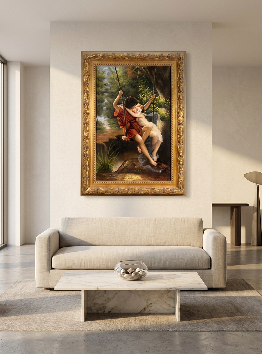 Pareja en el columpio · En decoración