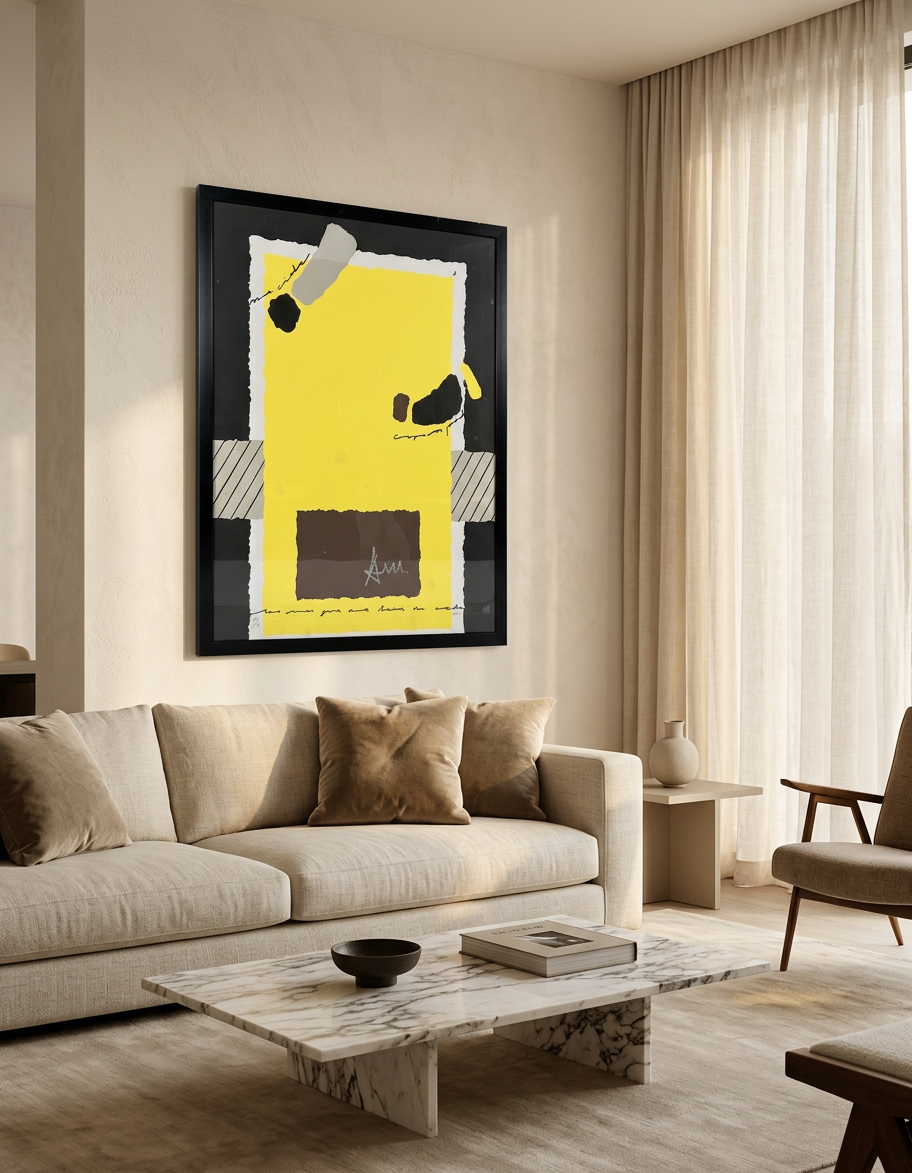 Composición amarillo y negro · En decoración