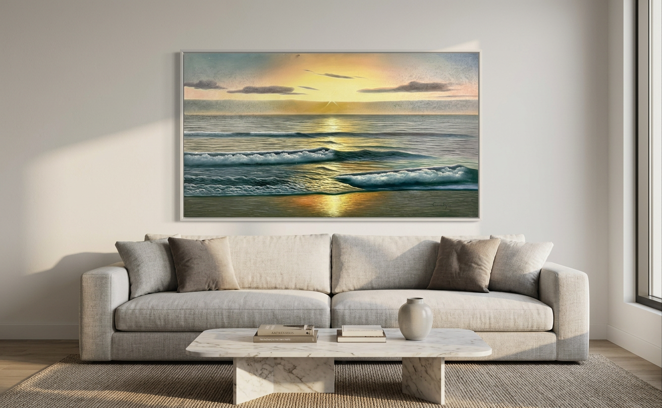 Marina al atardecer · En decoración