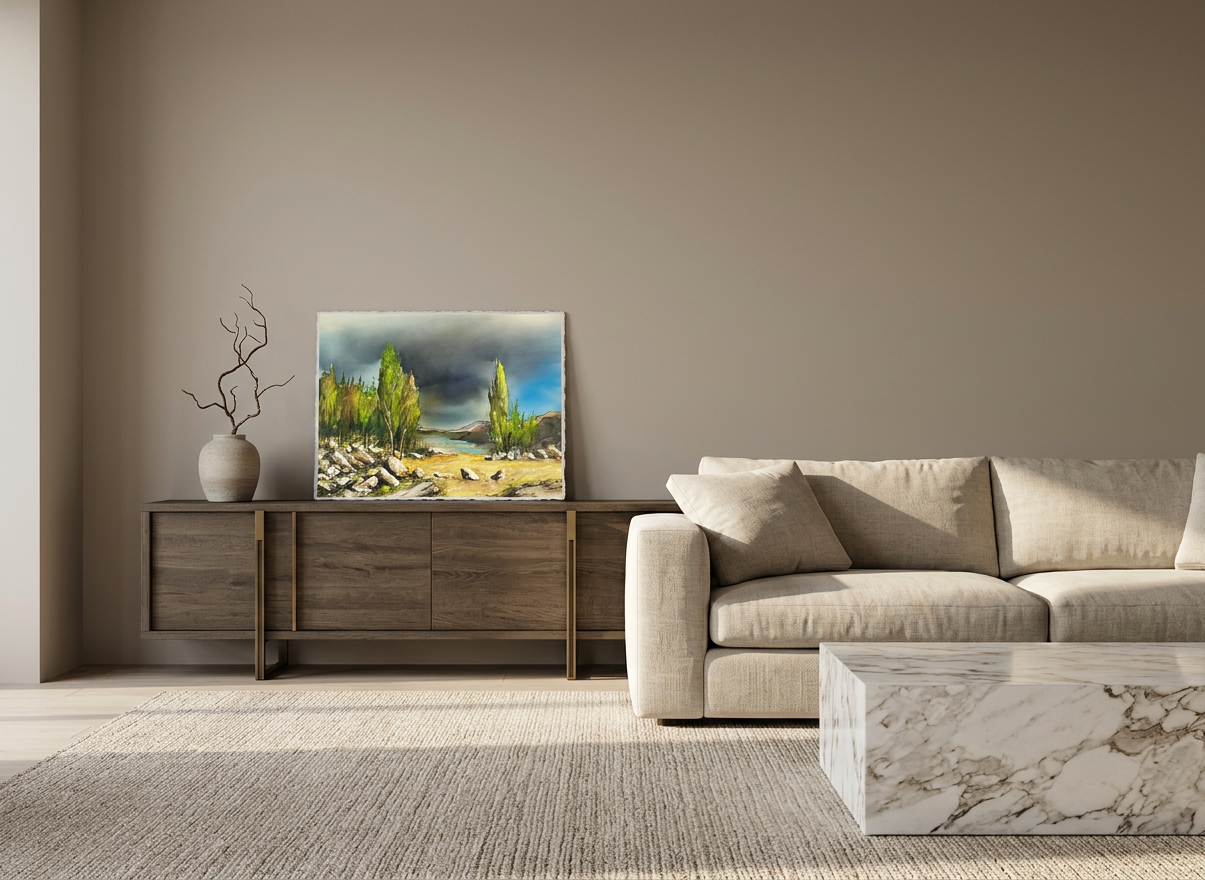 Paisaje con arboleda · En decoración