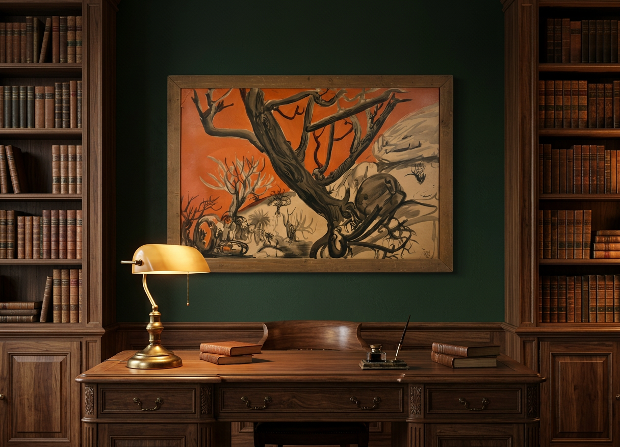 Paisaje abstracto (árbol rojo) · En otra decoración