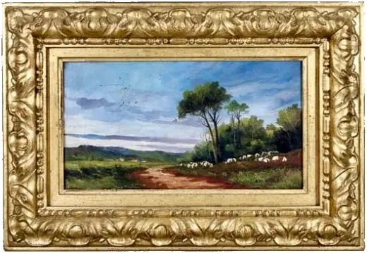 Paisaje castellano con pastor en la galería