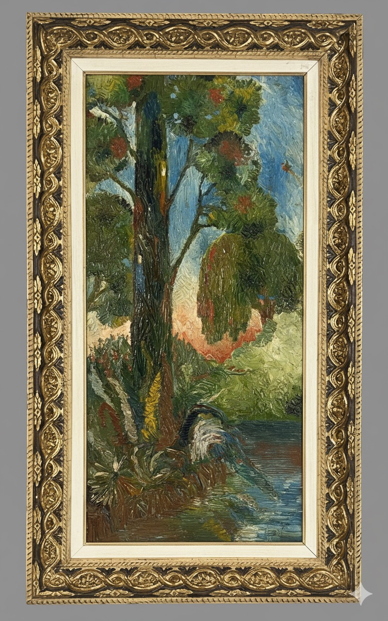 Paisaje con árbol y río · Foto 01