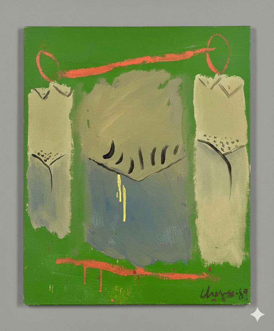 Abstracto verde y ocre · Foto 01